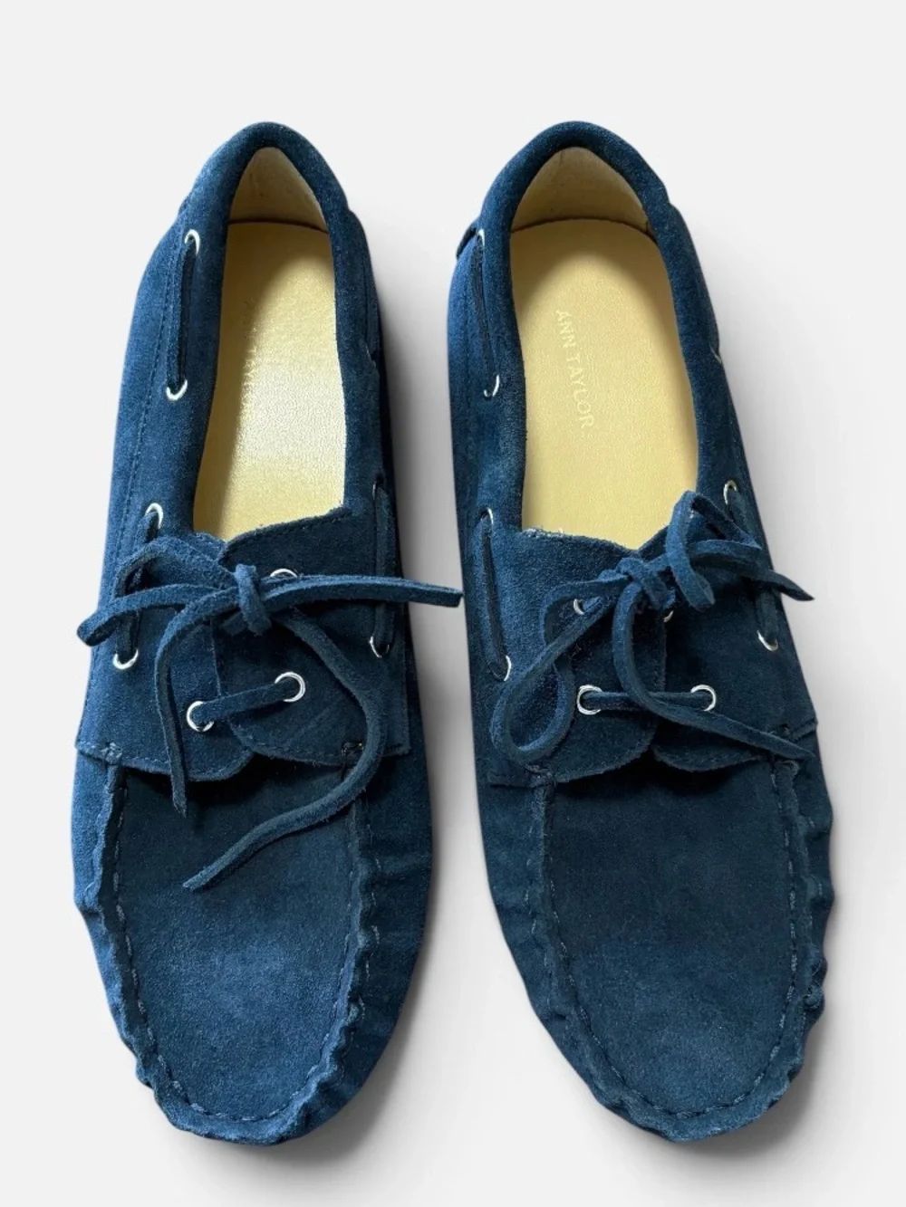 Ann Taylor Navy Suede Driving Loafers - Women 8.5